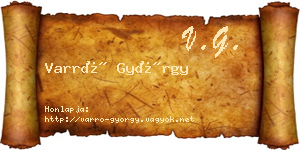 Varró György névjegykártya