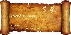Varró György névjegykártya